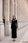 Black Asymmetric Cut - Out Crepe Dress - shopaleena