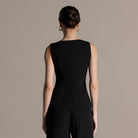 Black Boat Neck Button-Up Top - shopaleena