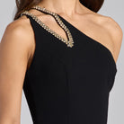 Black Crepe Crystal Trim Maxi Dress - shopaleena