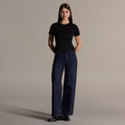 Black Crew Neck Fitted T-Shirt - shopaleena