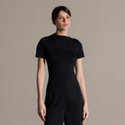 Black Draped Top & Wide Leg Pants Cotton Set - shopaleena