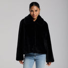 Black Faux Mink Fur Jacket - shopaleena