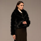 Black Faux Sable Fur Jacket - shopaleena