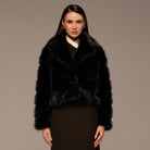 Black Faux Sable Fur Jacket - shopaleena