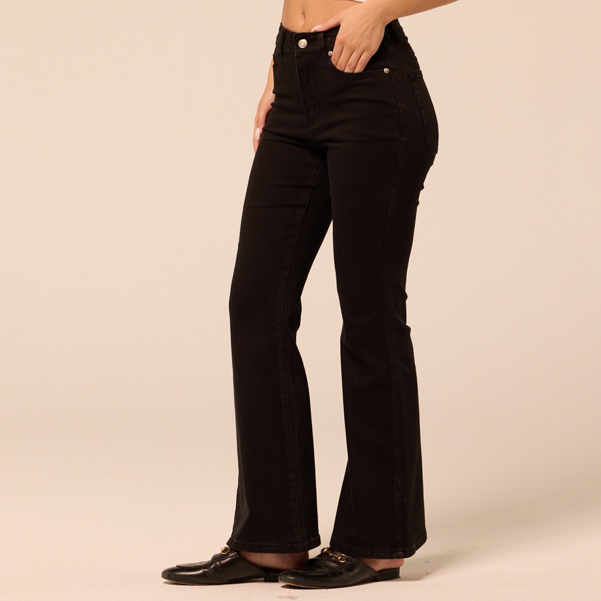 Black Flare Jeans - shopaleena