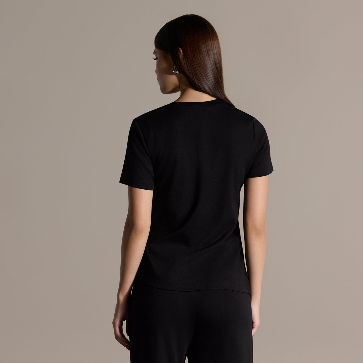 Black Gathered Side Cotton T-shirt - shopaleena