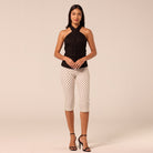 Black Halter Neck Button Top - shopaleena
