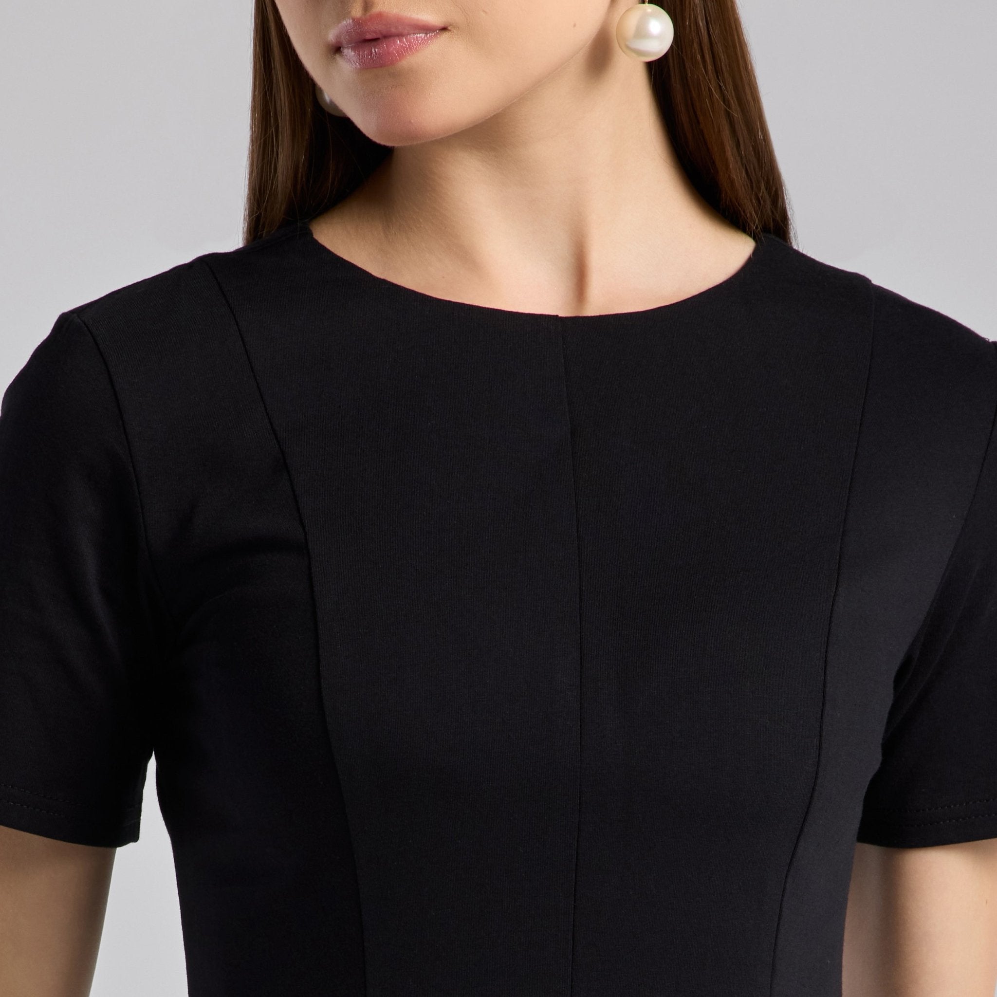 Black Knit Under Abaya Dress - shopaleena