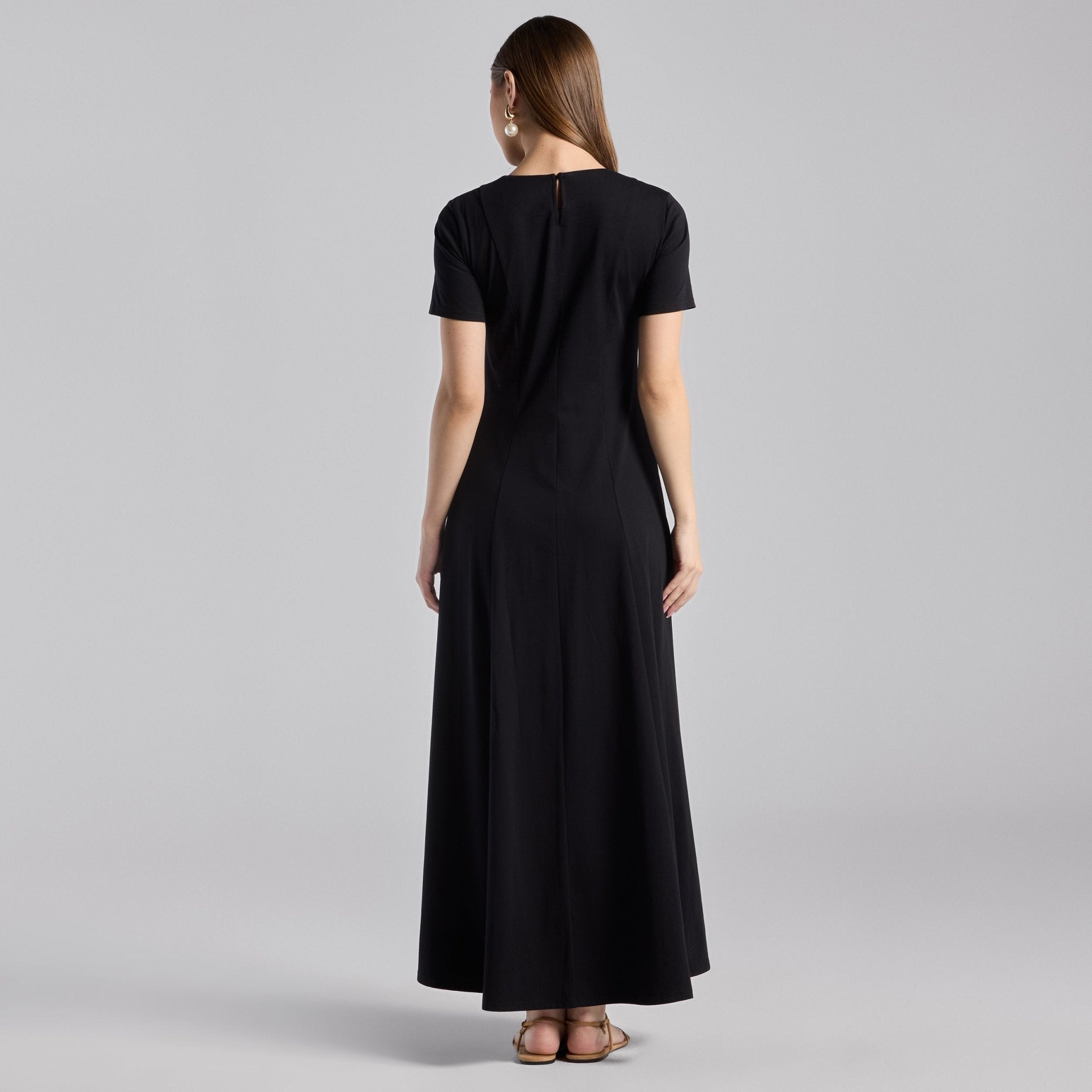 Black Knit Under Abaya Dress - shopaleena