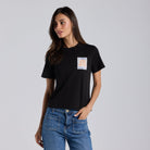 Black KSA Embroidered Cotton T-shirt - shopaleena