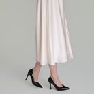 Black Leather Pointed Toe Pumps - shopaleena