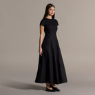 Black Linen Under Abaya Dress - shopaleena