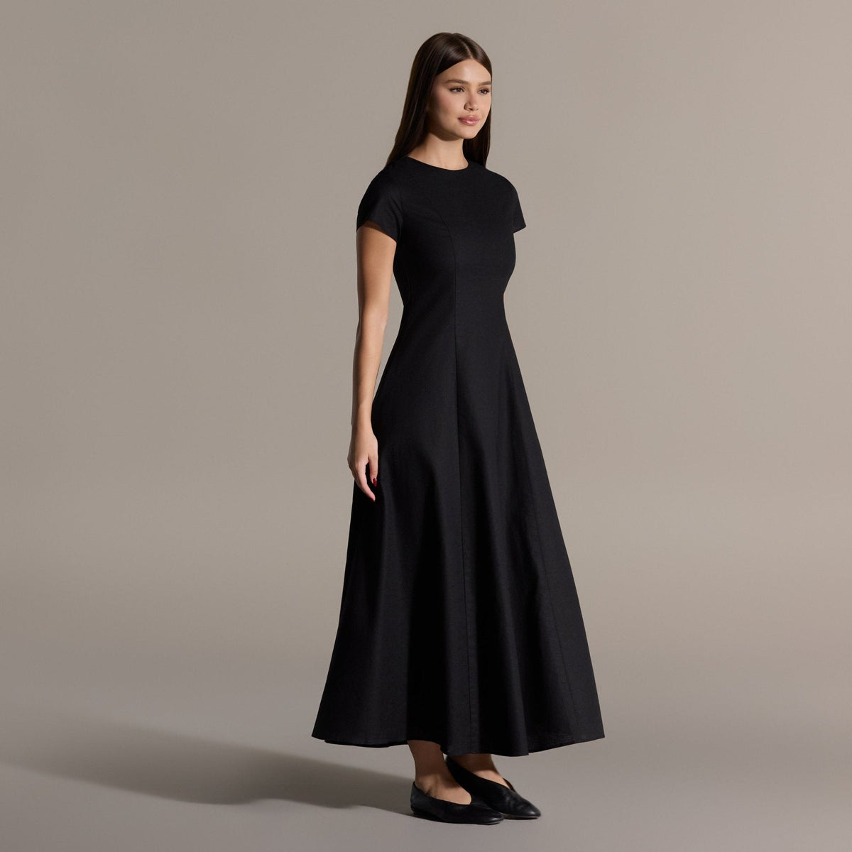 Black Linen Under Abaya Dress - shopaleena