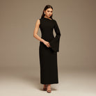 Black One Sleeve Maxi Dress - shopaleena