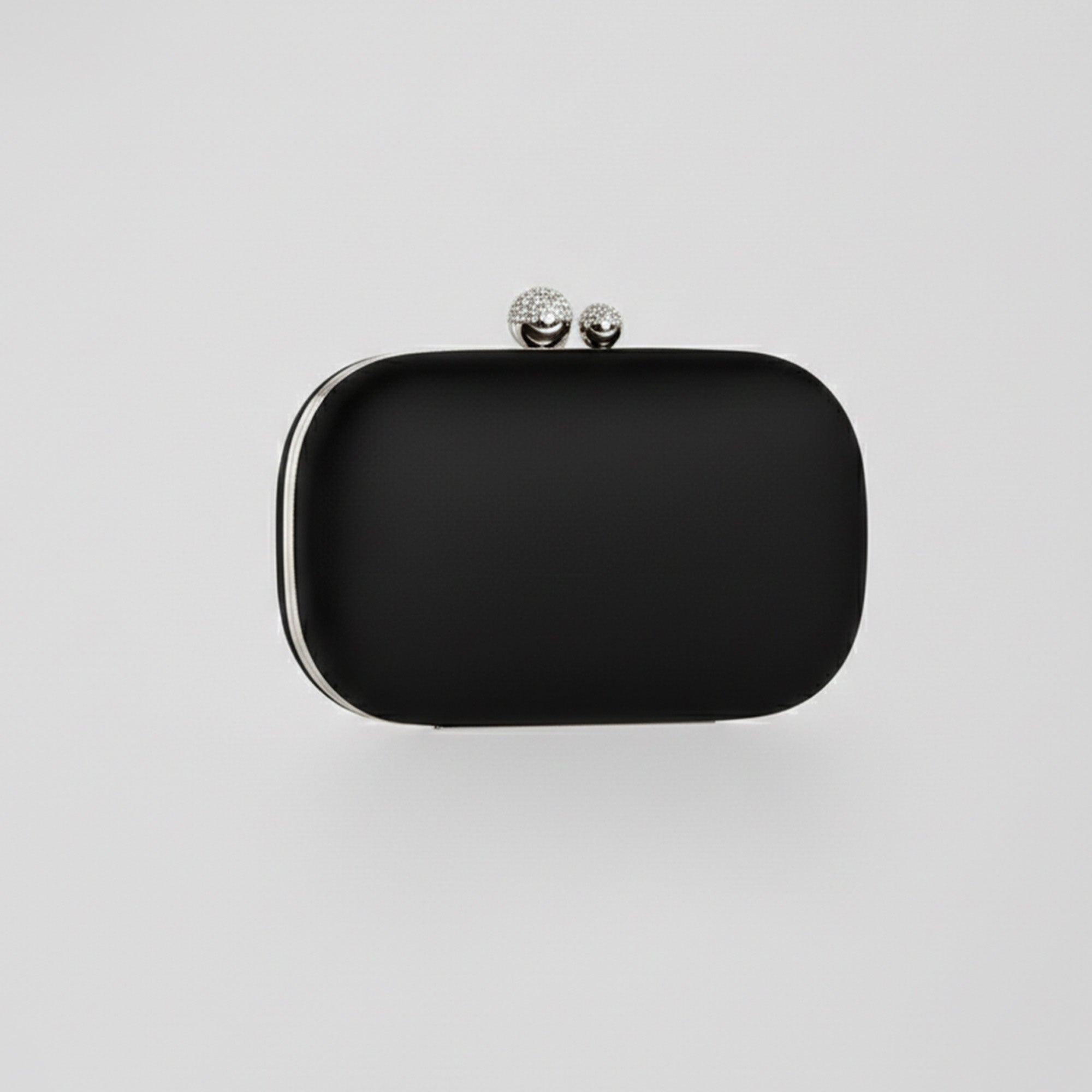 Black Oval Satin Clutch - shopaleena