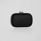 Black Oval Satin Clutch - shopaleena
