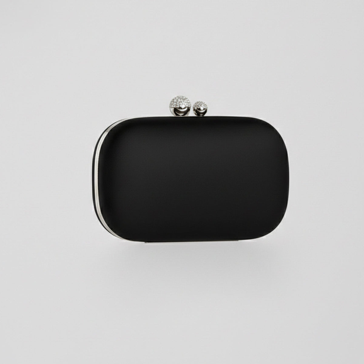 Black Oval Satin Clutch - shopaleena