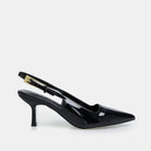 Black Patent Slingback Heels - shopaleena