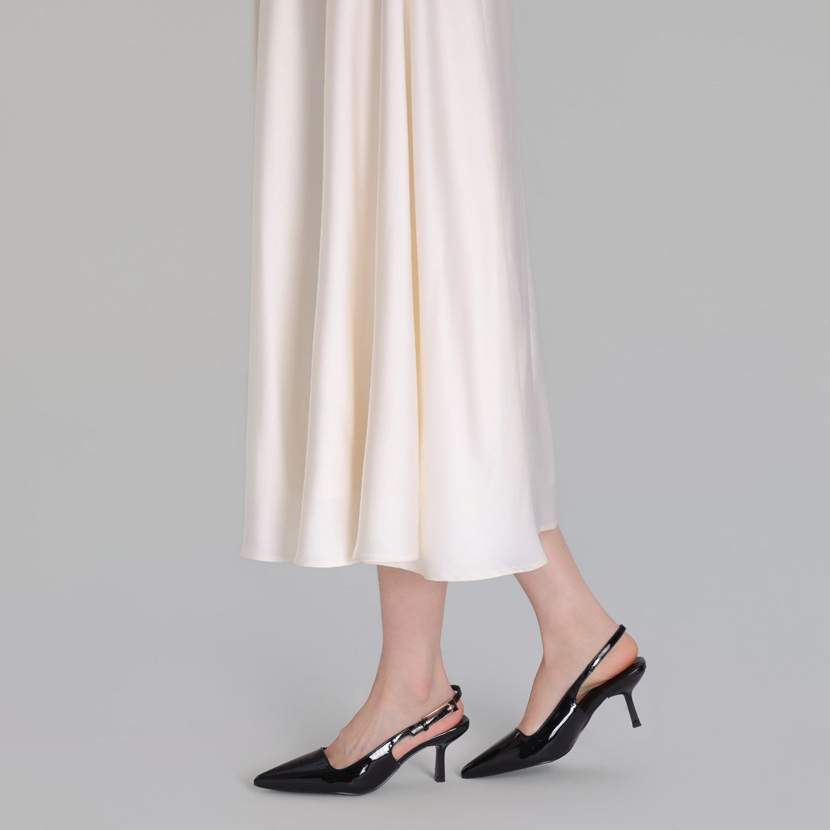 Black Patent Slingback Heels - shopaleena