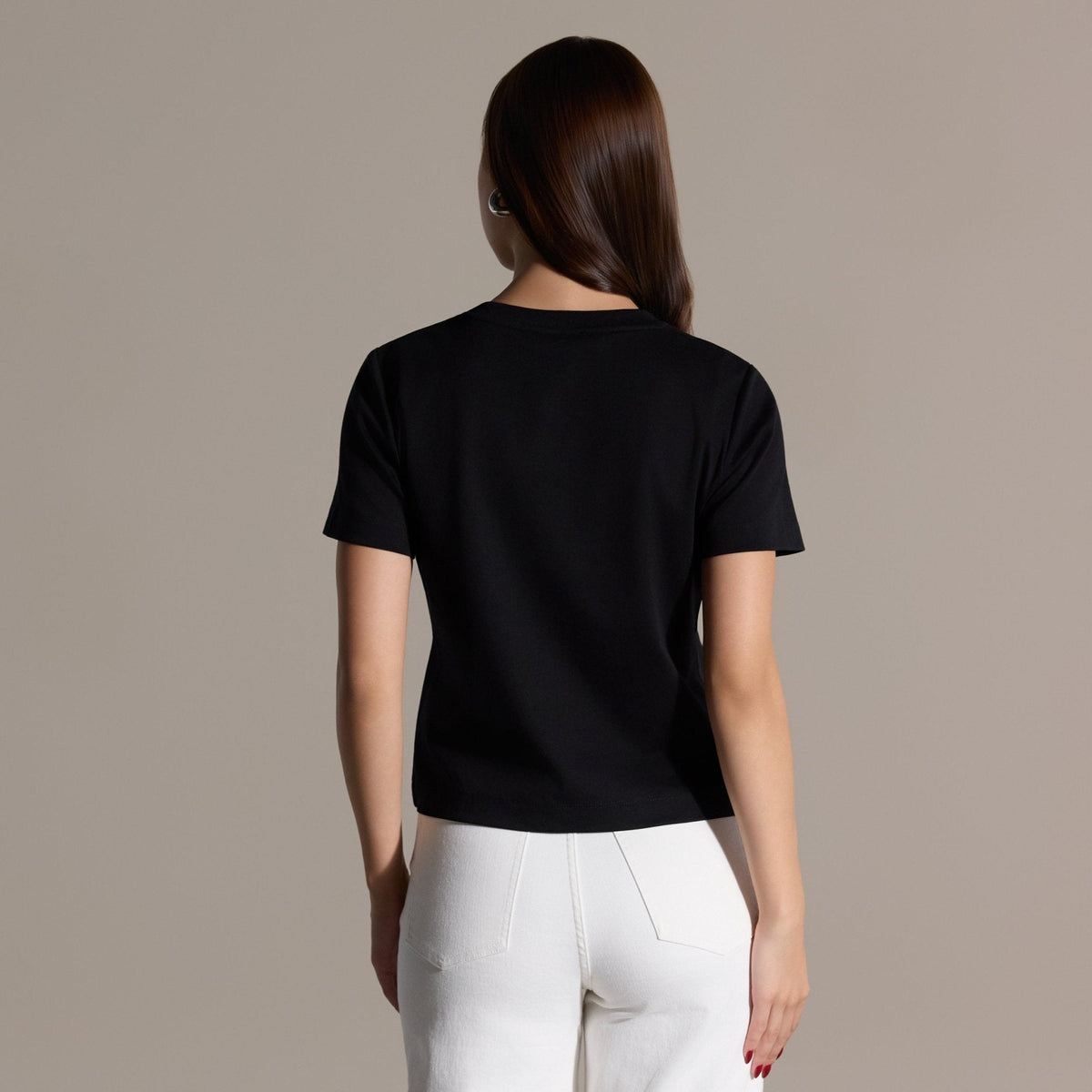 Black Round Neck T-Shirt - shopaleena