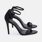 Black Satin High Heel Sandals - shopaleena