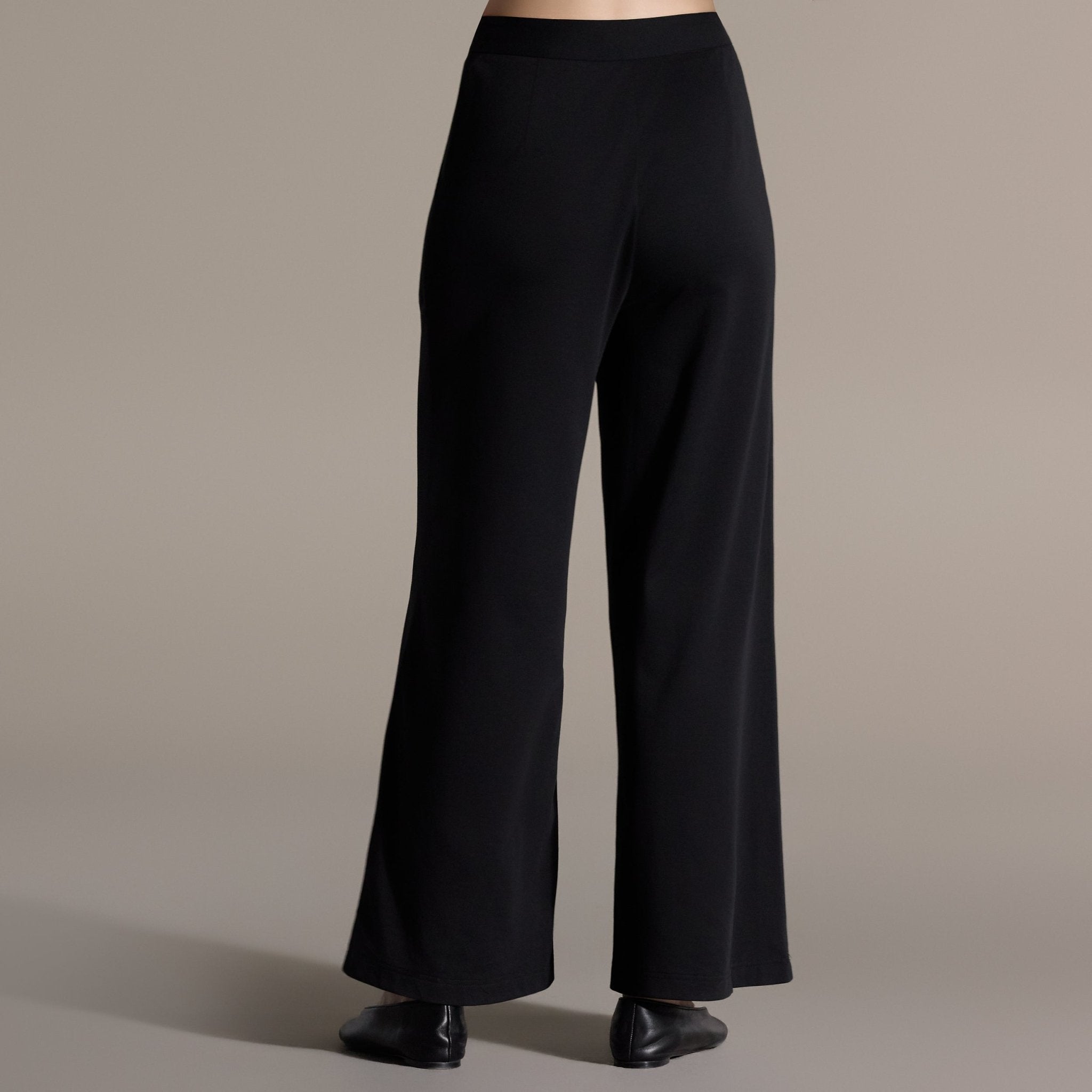 Black Short Sleeve Top & Wide Leg Pants Set - shopaleena