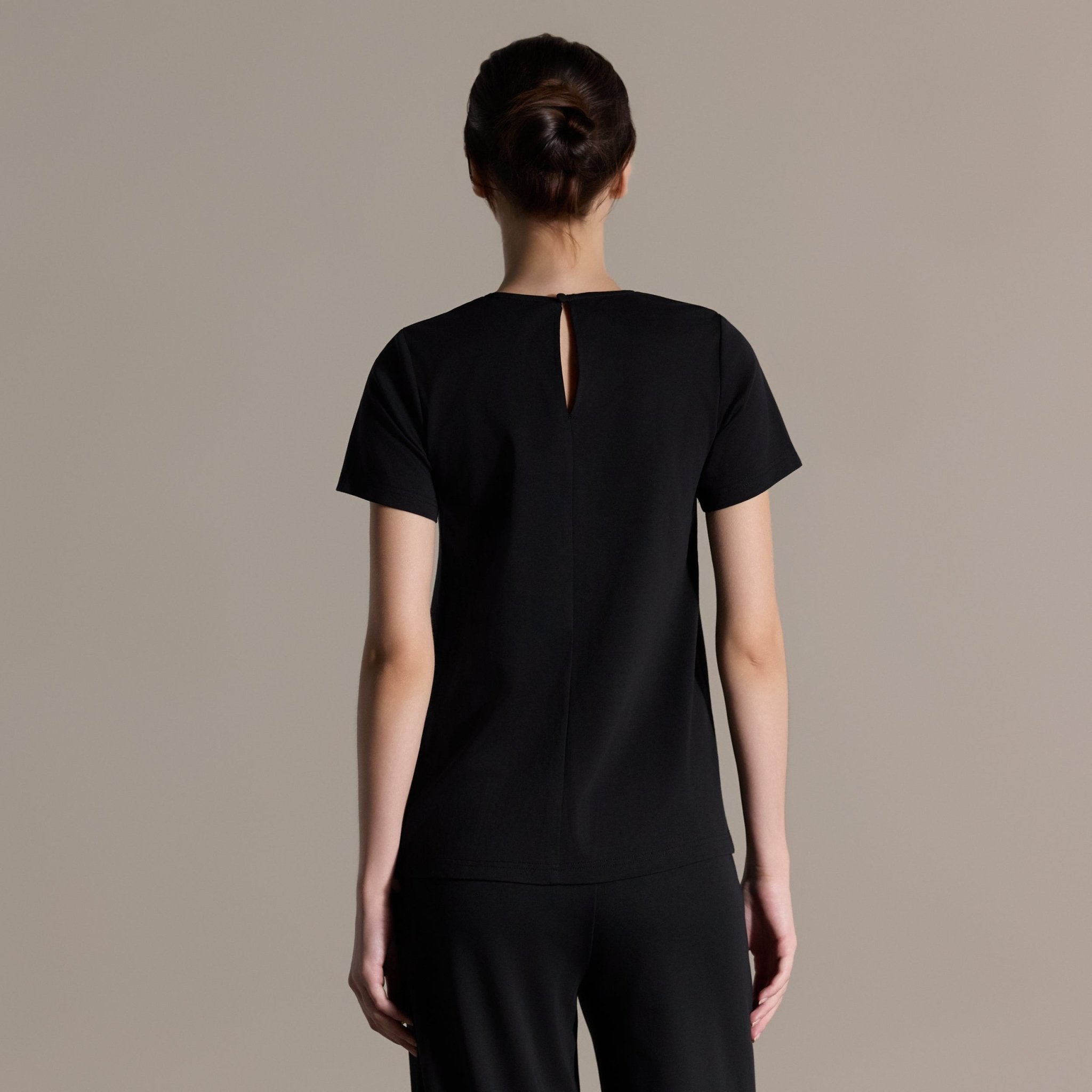 Black Short Sleeve Top & Wide Leg Pants Set - shopaleena