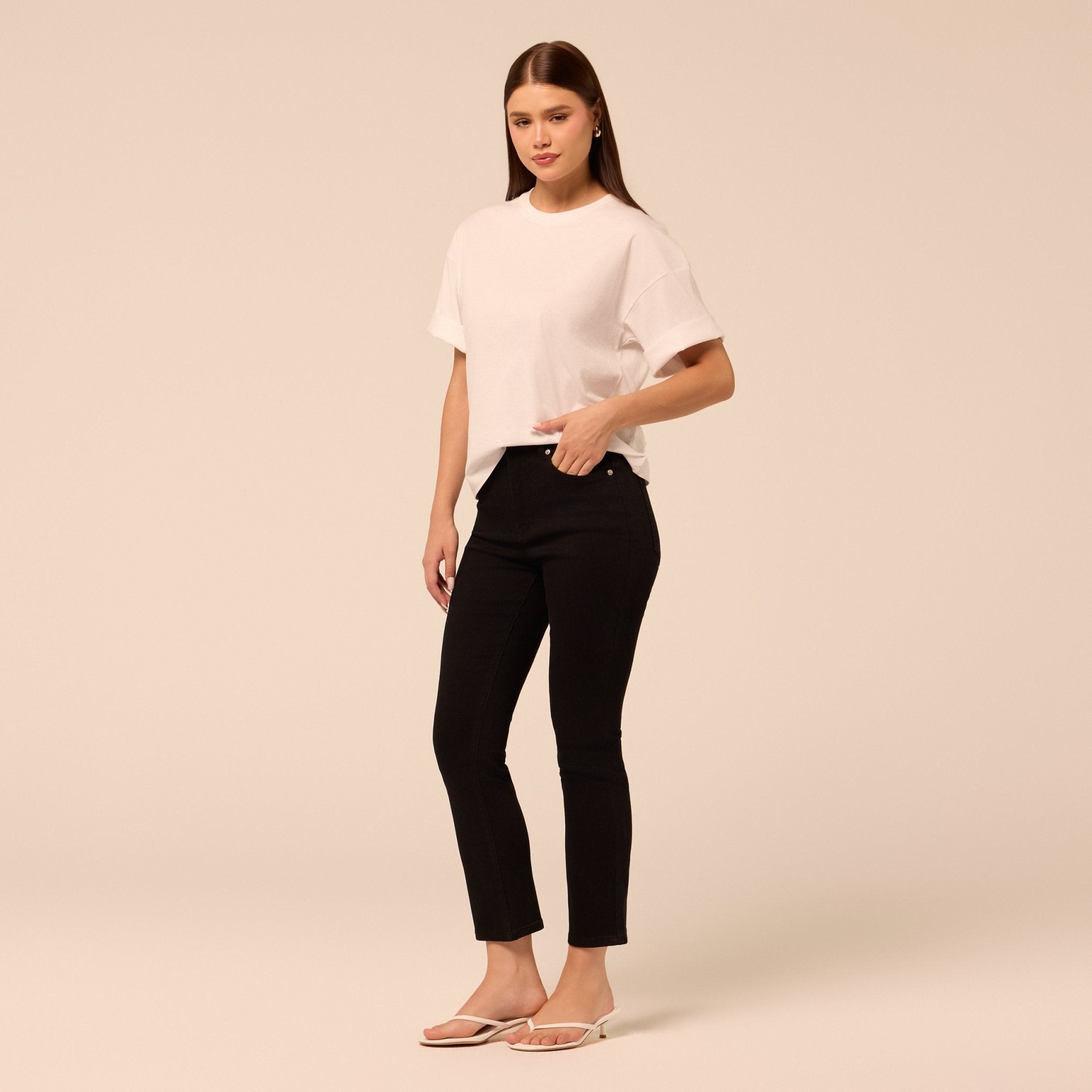 Black Straight Leg Jeans - shopaleena