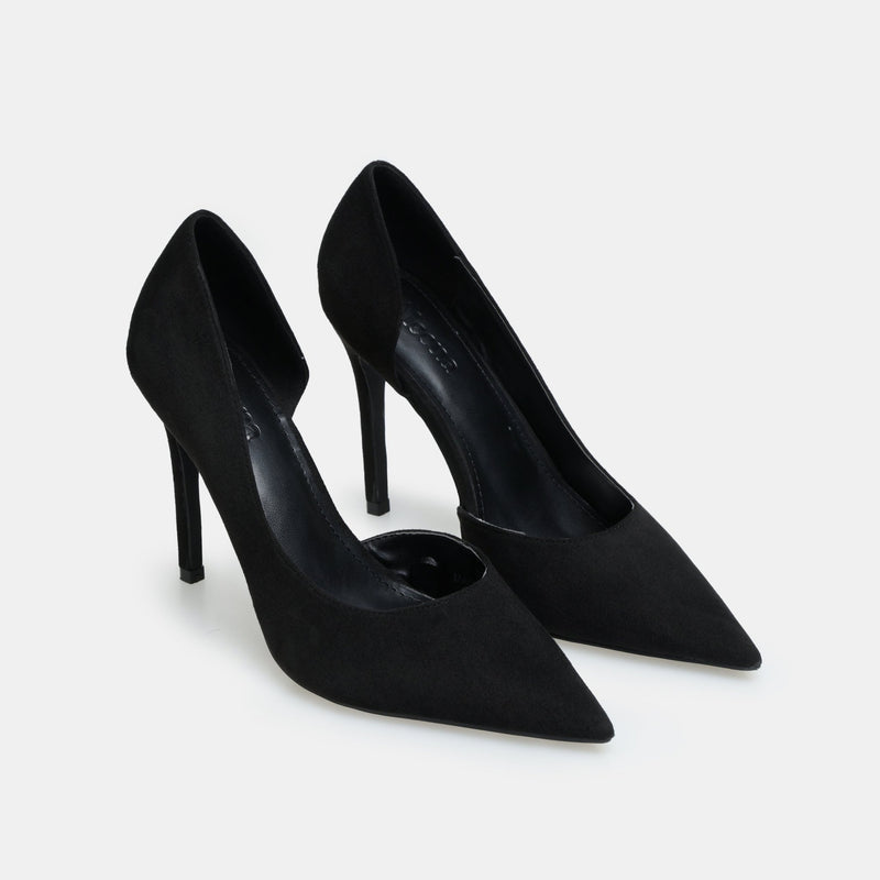 Black Suede Pointed Toe Pumps