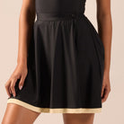 Black Swim Skirt with Yellow Trim - shopaleena