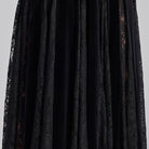 Black Turtleneck Velvet Dress with Lace Godets - shopaleena