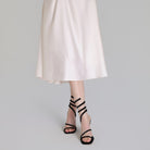 Black Velvet Spiral Strap High Heel Sandals - shopaleena