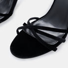 Black Velvet Strappy High Heel Sandals - shopaleena
