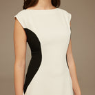 Black & White Boatneck design with flared Skirt - shopaleena