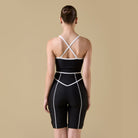 Black & White Halter Neck One Piece Swimsuit - shopaleena