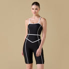 Black & White Halter Neck One Piece Swimsuit - shopaleena