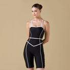 Black & White Halter Neck One Piece Swimsuit - shopaleena