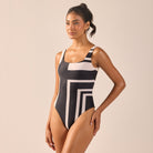 Black & White One Piece Swimsuit - shopaleena