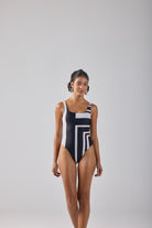 Black & White One Piece Swimsuit - shopaleena