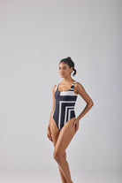 Black & White One Piece Swimsuit - shopaleena