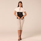 Black & White Satin Blouse - shopaleena