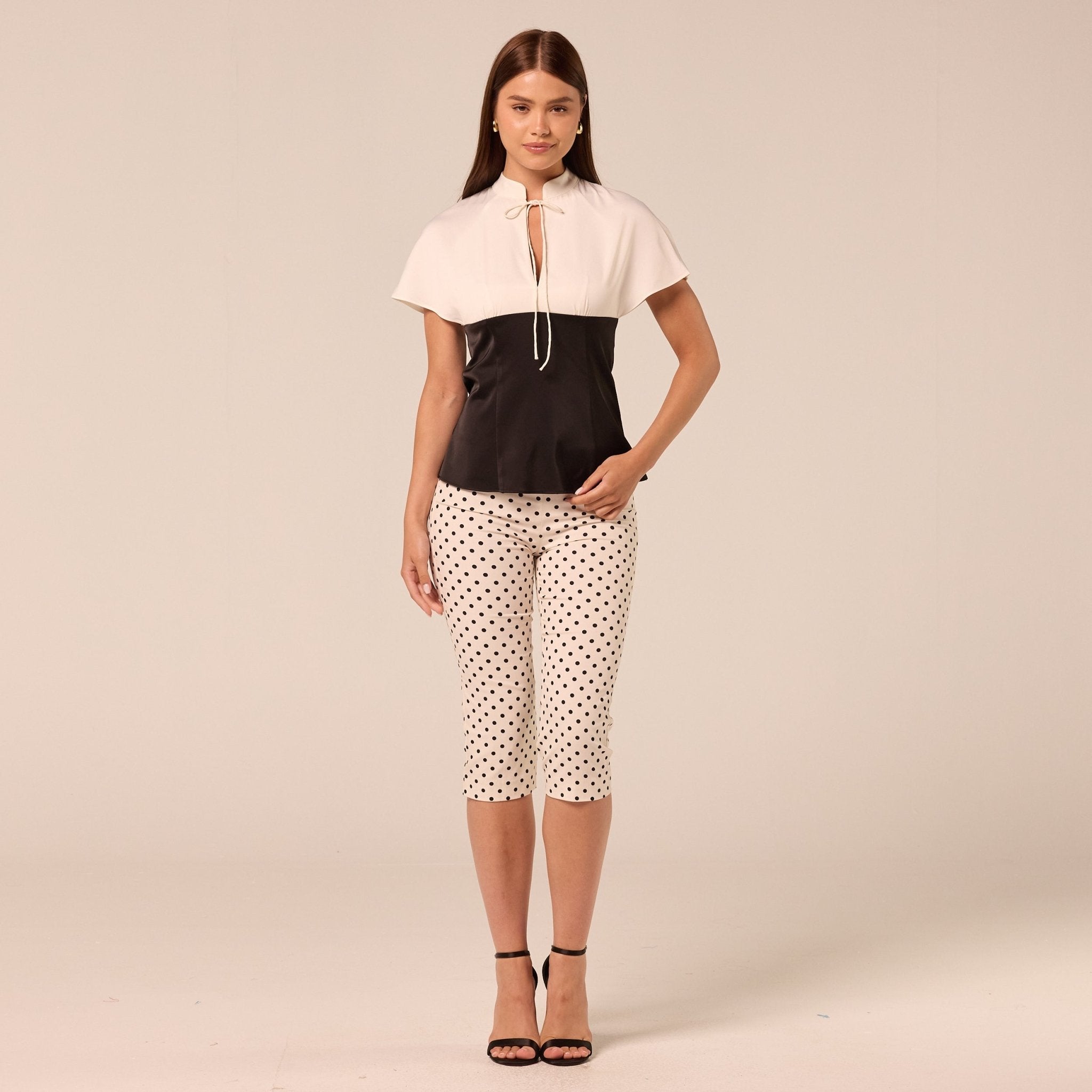 Black & White Satin Blouse - shopaleena