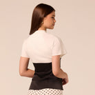 Black & White Satin Blouse - shopaleena