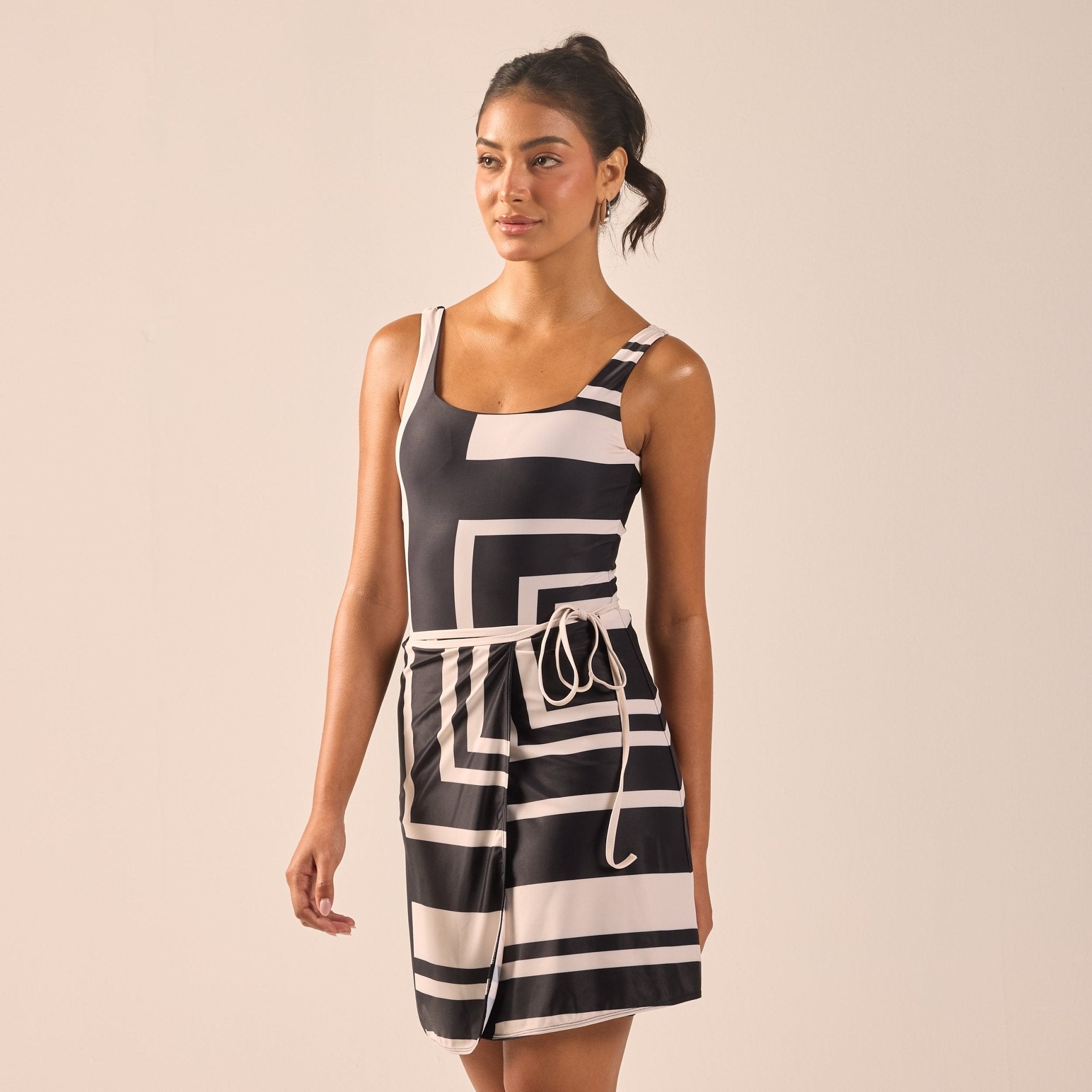 Black & White Swim Skirt - shopaleena