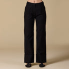Black Wide leg linen pants - shopaleena