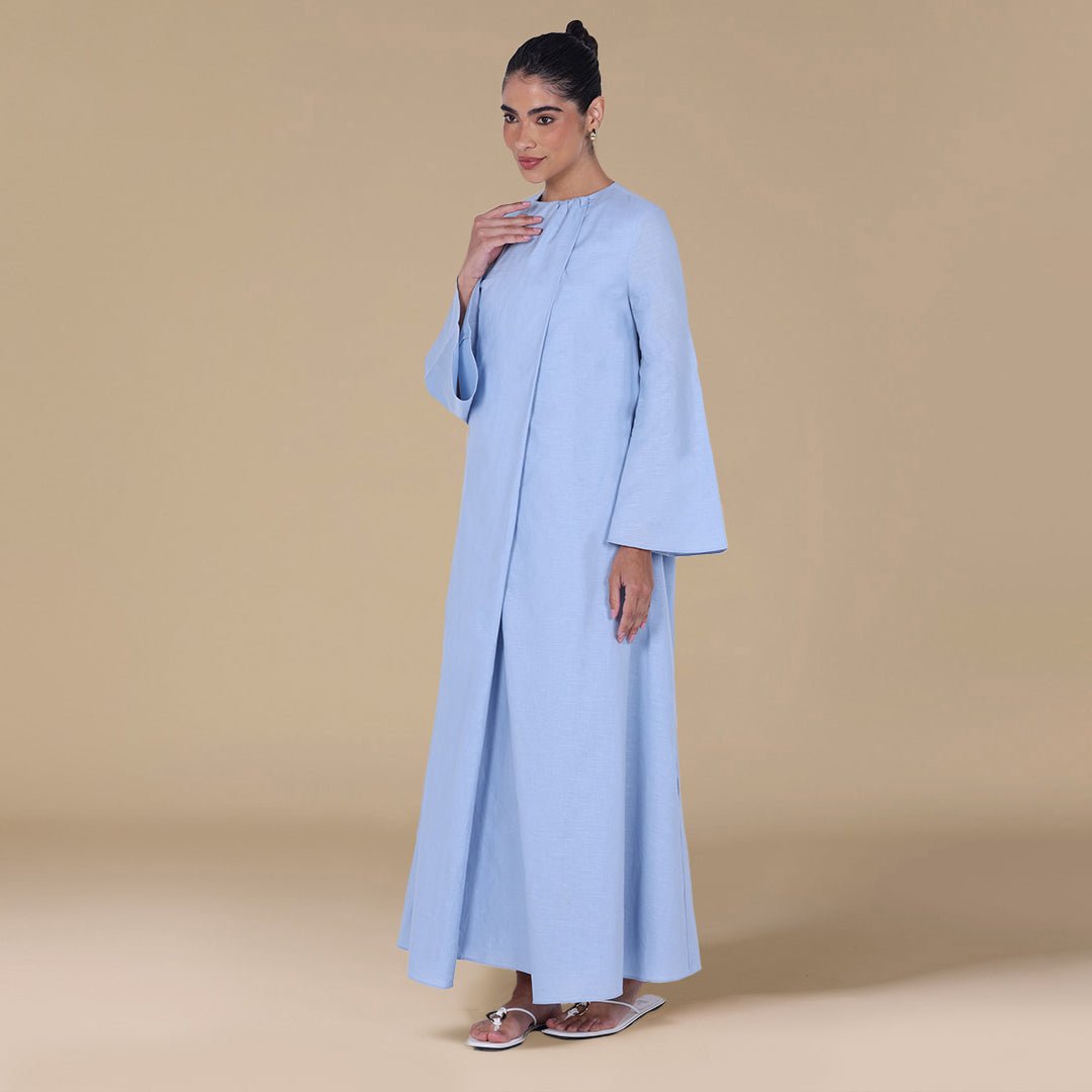 Blend Set with Gathered Details and Wide Leg Pants - shopaleena