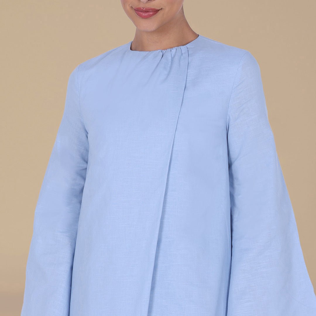 Blend Set with Gathered Details and Wide Leg Pants - shopaleena