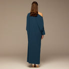 Blue Asymmetric Crepe Kaftan - shopaleena