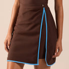 Blue & Brown Swim Skirt - shopaleena