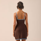 Blue & Brown Swim Skirt - shopaleena